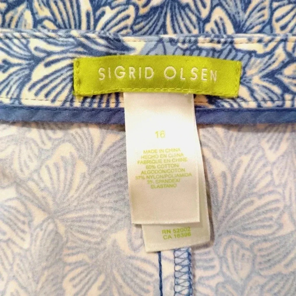 CLEARANCE Sigrid Olsen Pants Trousers Wide Leg Side Zip Cotton Stretch - Picture 3 of 14